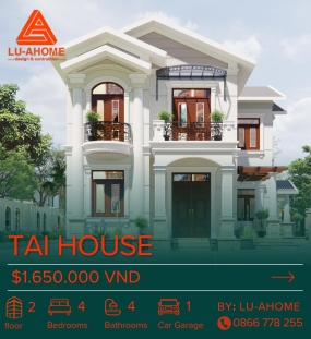 Mẫu Biệt Thự Mái Thái 2 Tầng