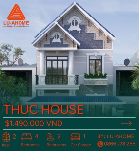 Mẫu Biệt Thự Mái Thái 2 Tầng