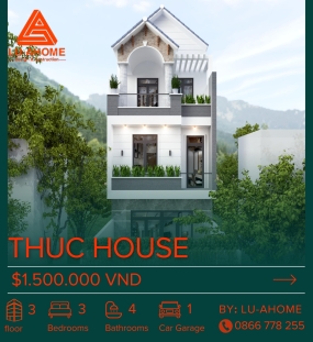 Mẫu Nhà Hiện Đại Mái Thái 3 Tầng.